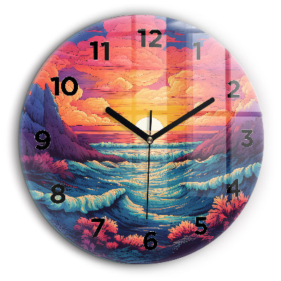 Océan et ciel de conte de fées Horloge ronde 60 cm