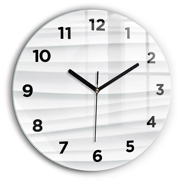 Texture de vagues Horloge ronde en verre 60 cm