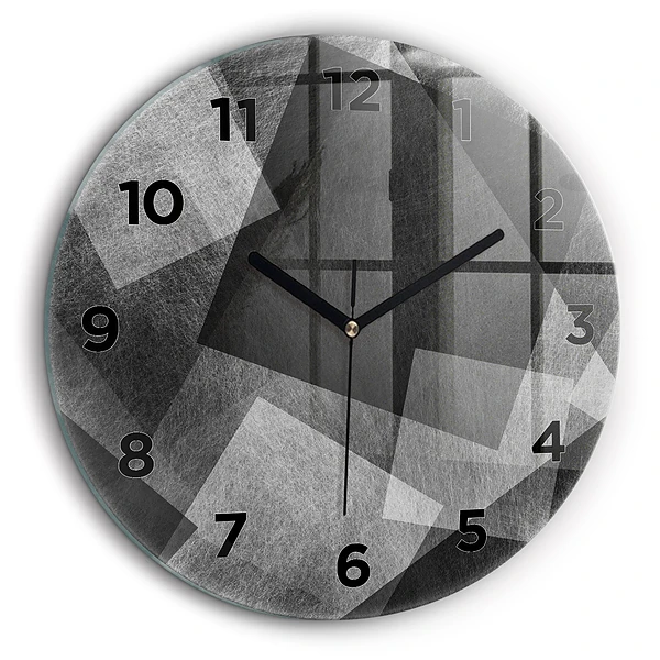 Abstraction géométrique Pendule murale ronde 60 cm