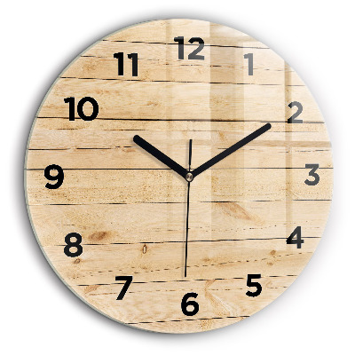 Planches en bois Horloge ronde en verre 60 cm