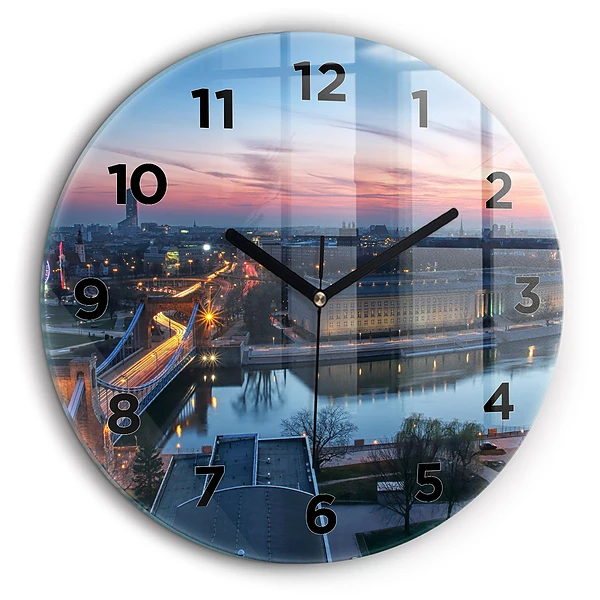 Wrocław vue d'un drone Pendule murale ronde 60 cm