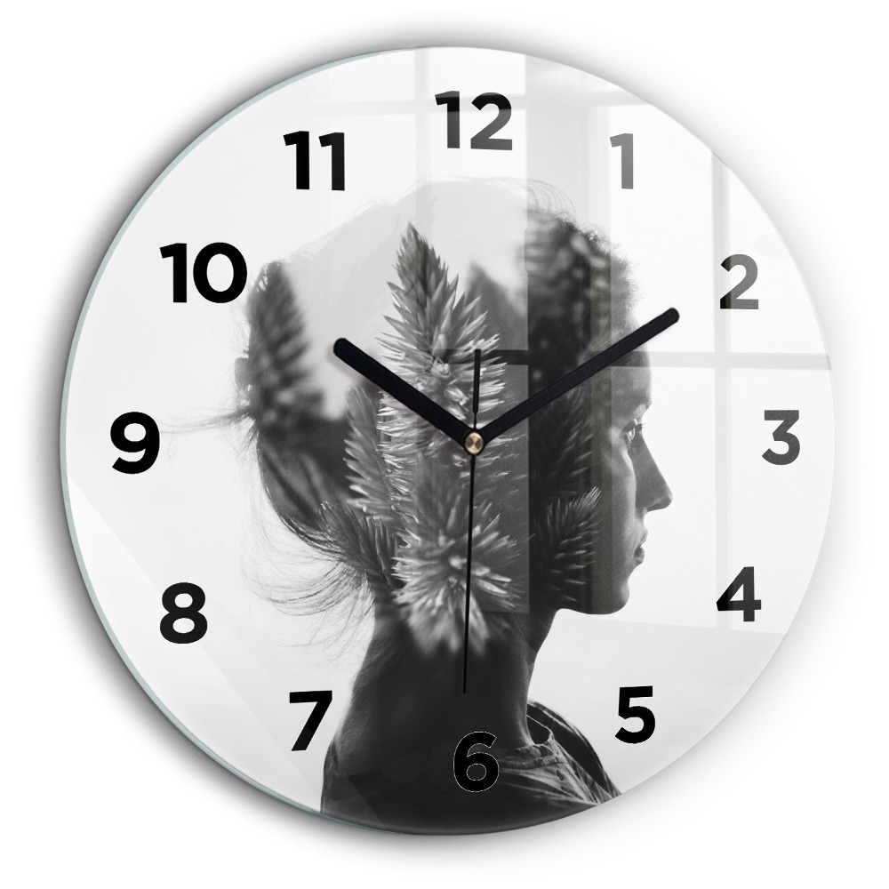 Portrait d'une femme Pendule murale ronde 60 cm