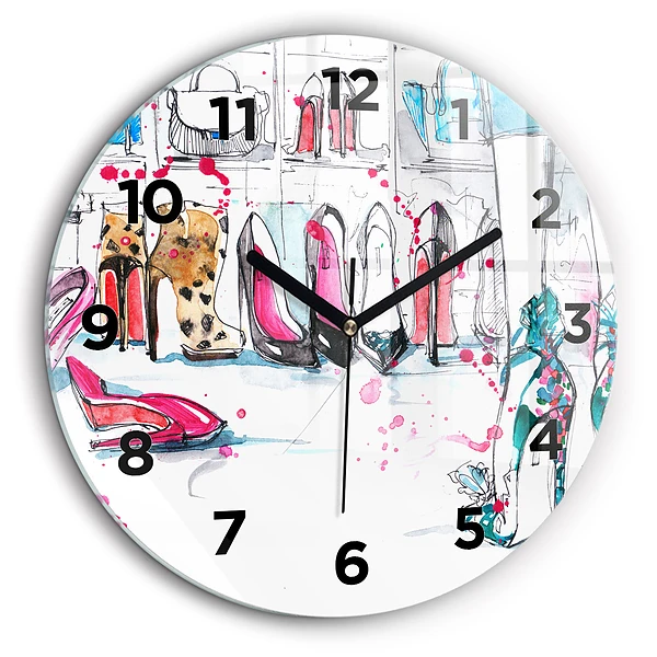 Élément de féminité Horloge ronde en verre 60 cm
