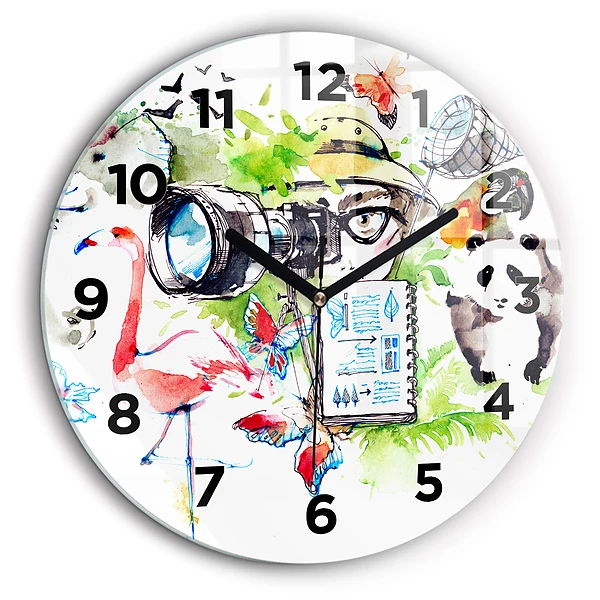Zoologiste Horloge ronde murale 60 cm