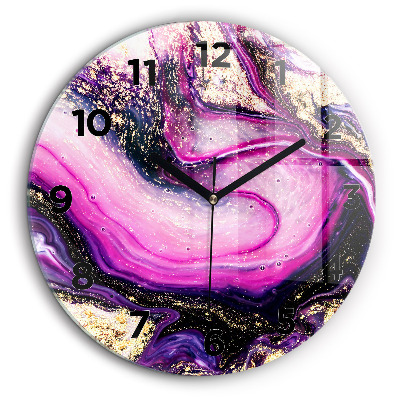 Marbre abstrait Pendule murale ronde 60 cm