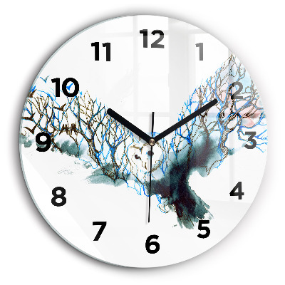 La liberté et la nature des oiseaux Horloge ronde en verre 60 cm