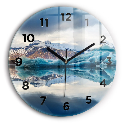 Lac Jokulsarlon Islande Horloge ronde murale 60 cm
