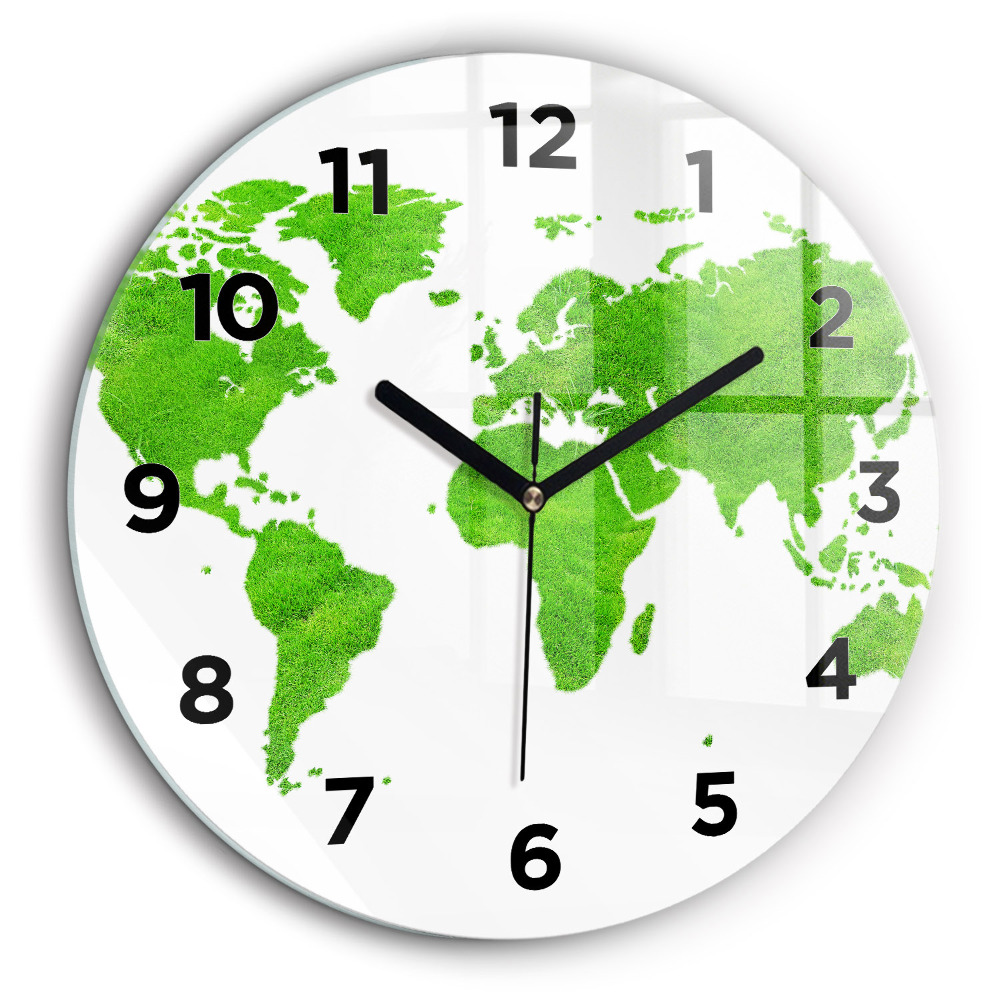 Carte de l'herbe verte Pendule murale ronde 60 cm