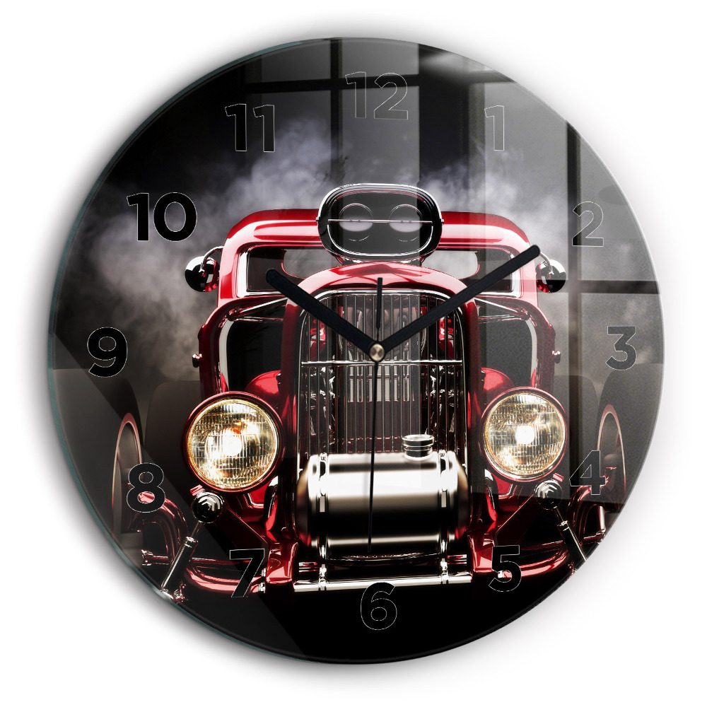 Vieille voiture de collection Pendule murale ronde 60 cm