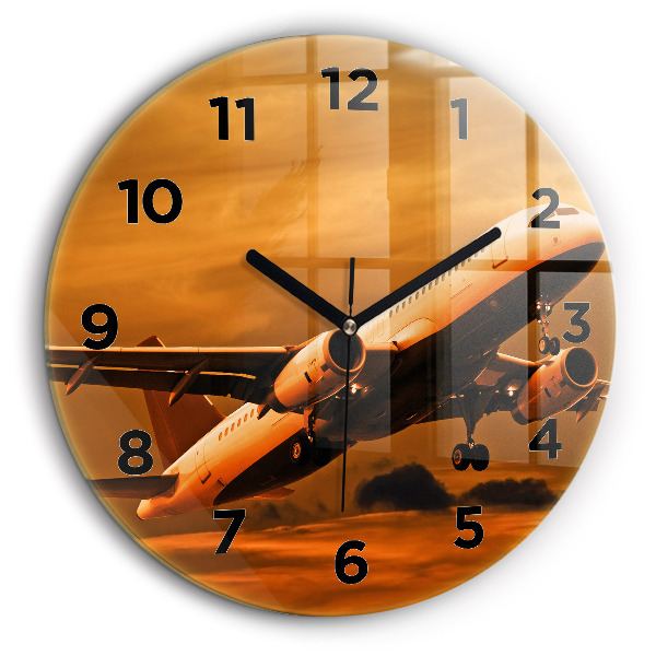 Voyage en avion Horloge ronde murale 60 cm