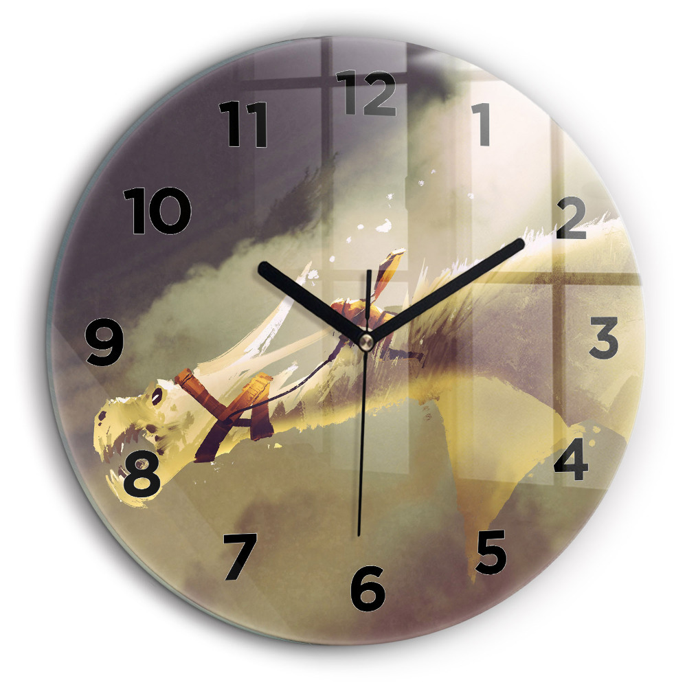 Illustration d'un dragonnier Pendule murale ronde 60 cm