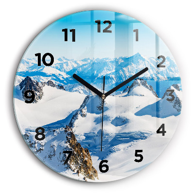 Skieur dans les Alpes Horloge ronde murale 60 cm