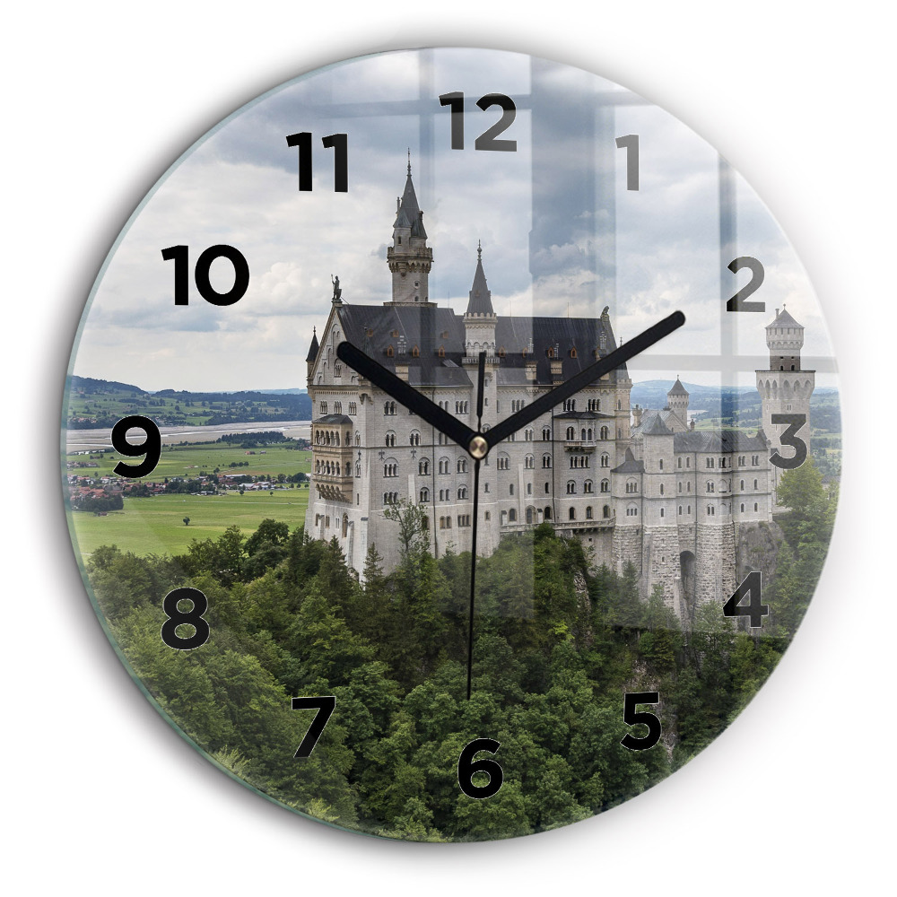 Château de Neuschwanstein Pendule murale ronde 60 cm