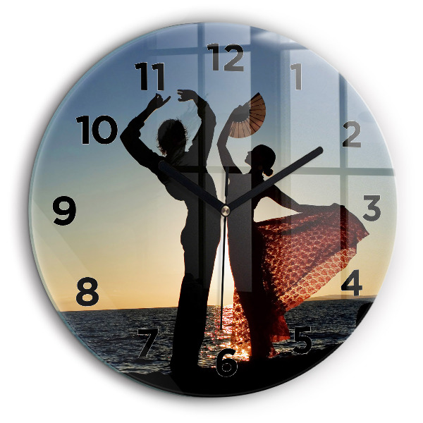 Danse espagnole en mer Pendule murale ronde 60 cm