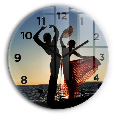 Danse espagnole en mer Pendule murale ronde 60 cm