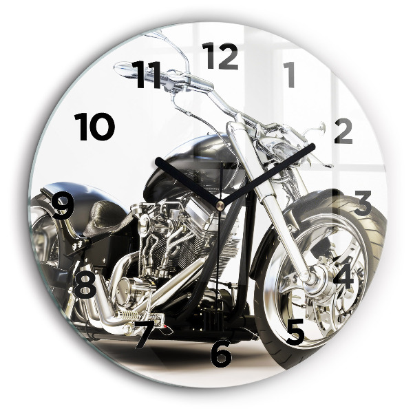 Moto noire Horloge ronde 60 cm