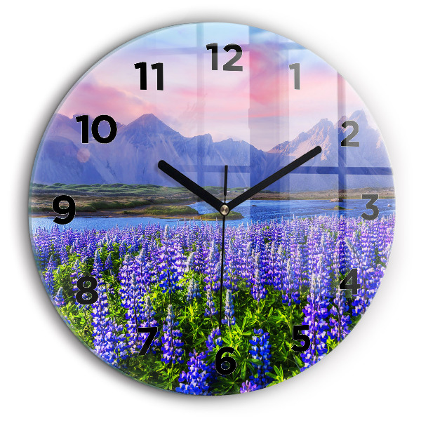 Vue d'une montagne en Islande Horloge ronde 60 cm
