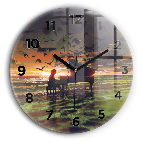 Concert sur la plage Horloge ronde 60 cm