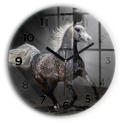 Cheval au galop Pendule murale ronde 60 cm