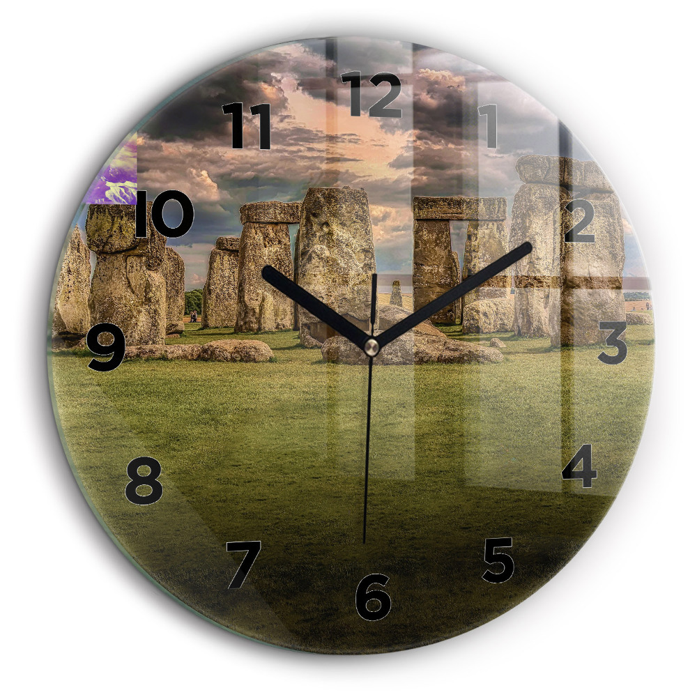 Stonehenge Nimbostratus Horloge ronde en verre 60 cm