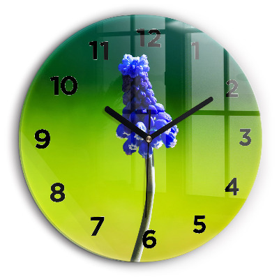 Fleurs bleues Horloge ronde murale 60 cm