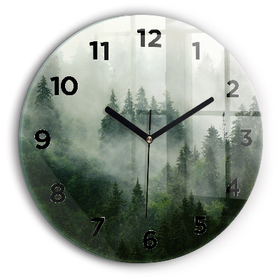 Forêt brumeuse Horloge ronde 60 cm