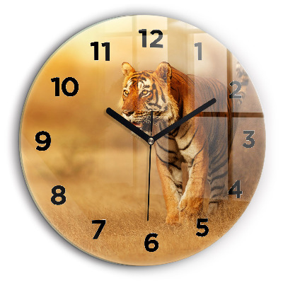 Chasse au tigre Pendule murale ronde 60 cm