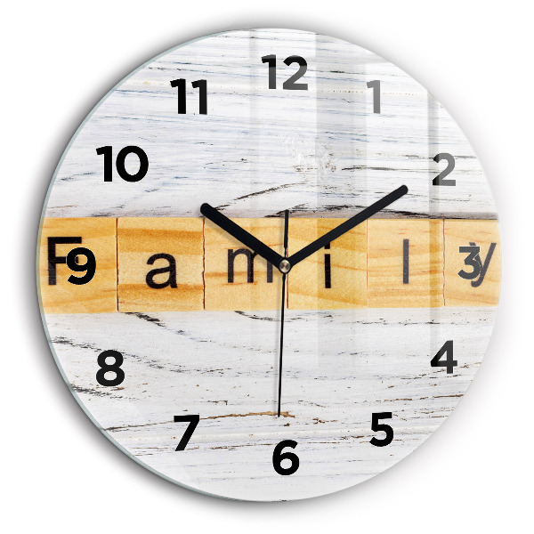 Inscription familiale Horloge ronde en verre 60 cm