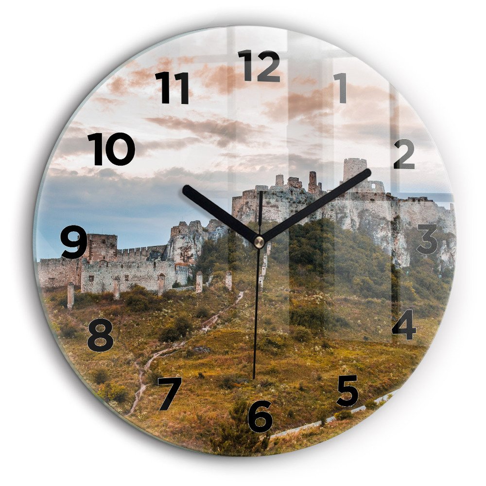 Château de Spiš en Slovaquie Horloge ronde murale 60 cm