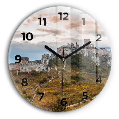 Château de Spiš en Slovaquie Horloge ronde murale 60 cm