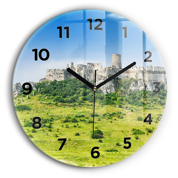 Château de Spiš en Slovaquie Pendule murale ronde 60 cm