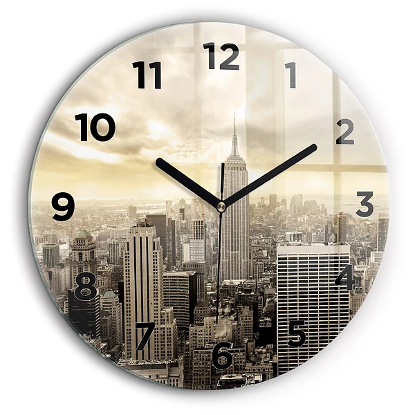 Gratte-ciel à New York Pendule murale ronde 60 cm