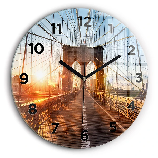 Pont de Brooklyn NYC Horloge ronde 60 cm
