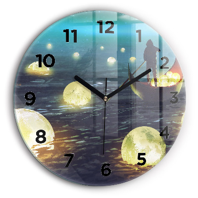 Abstraction Horloge ronde en verre 60 cm