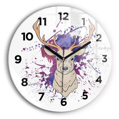 Illustration vectorielle d'un cerf Horloge ronde 60 cm