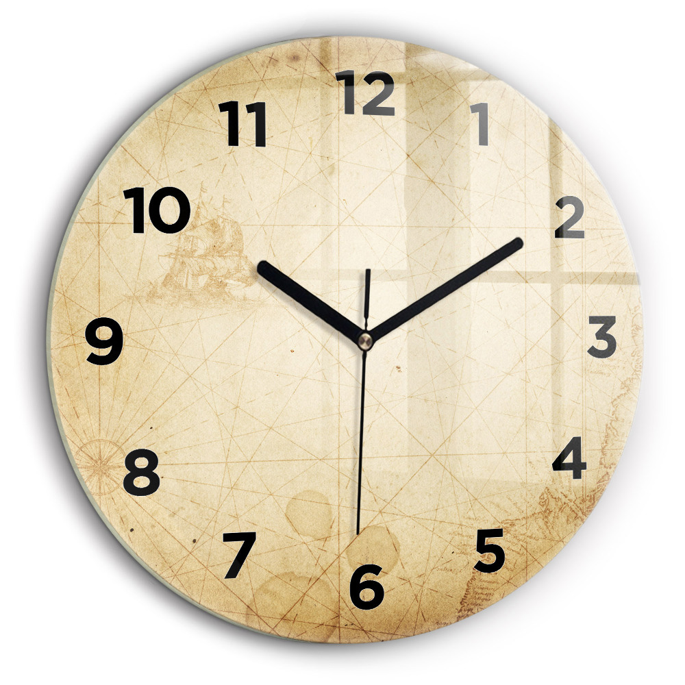 Ancienne carte du monde Pendule murale ronde 60 cm