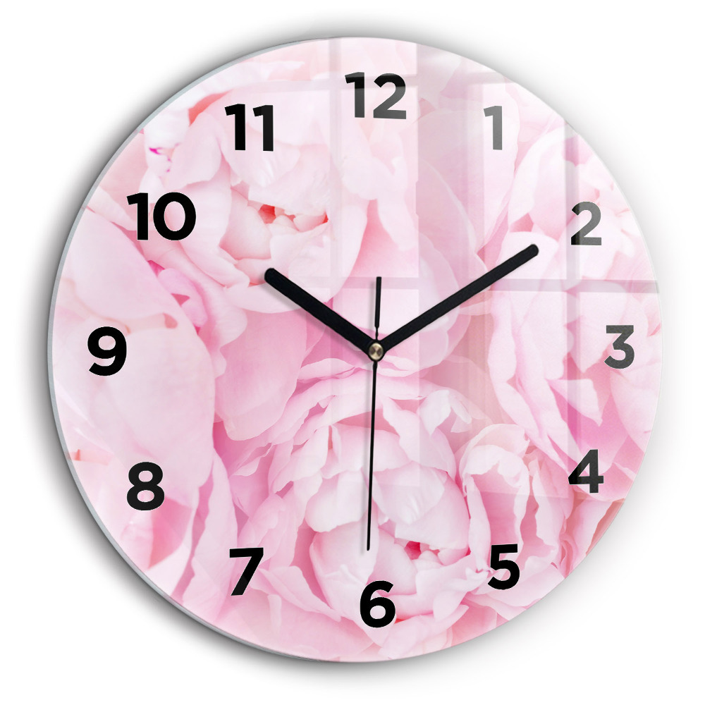 Fleurs en fleurs Horloge ronde en verre 60 cm