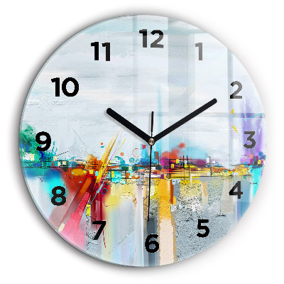 Paysage abstrait à l'huile Horloge ronde 60 cm