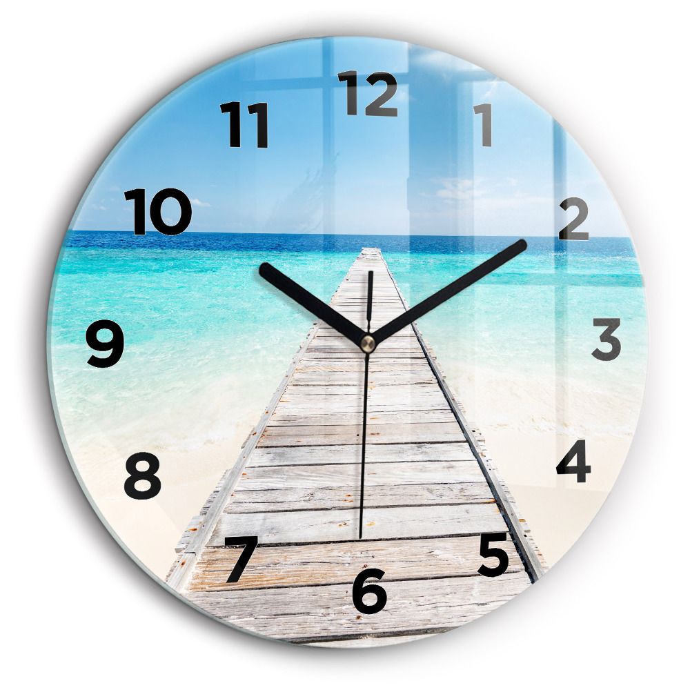 Île tropicale Horloge ronde en verre 60 cm