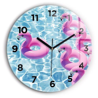 Pontons flamants Horloge ronde 60 cm