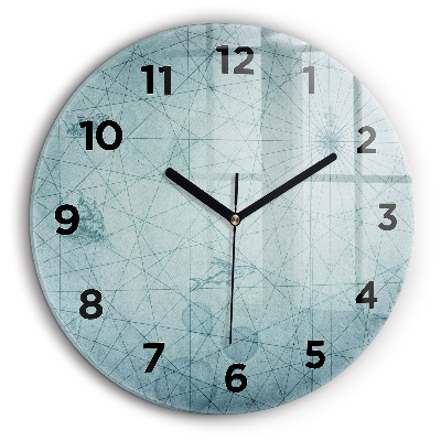 Carte vintage Pendule murale ronde 60 cm