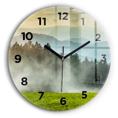 Paysage de montagne Pendule murale ronde 60 cm