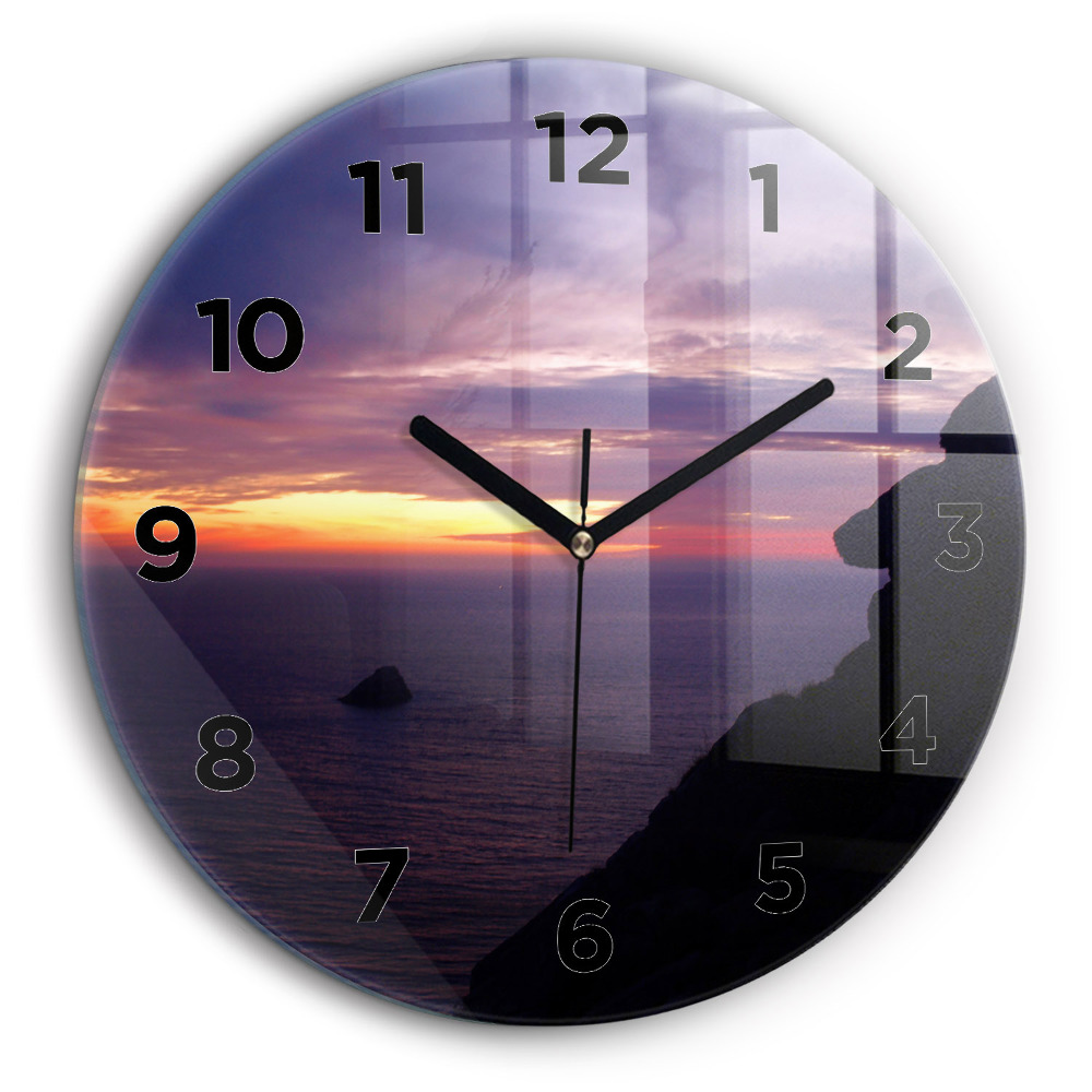 Tête de pierre Horloge ronde 60 cm