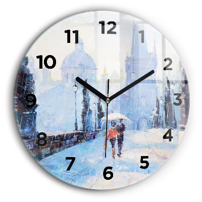 Art de l'huile Horloge ronde murale 60 cm