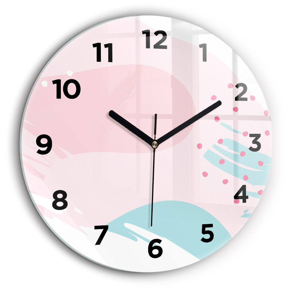 Abstraction pastel Horloge ronde en verre 60 cm