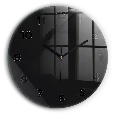 Motif de mur sombre Horloge ronde en verre 60 cm