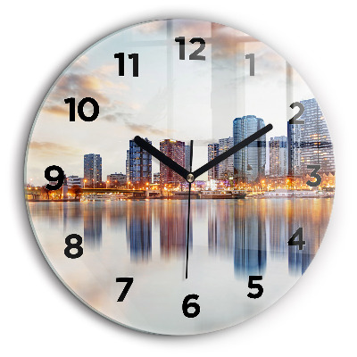 Panorama avec la Tour Eiffel Horloge ronde 60 cm