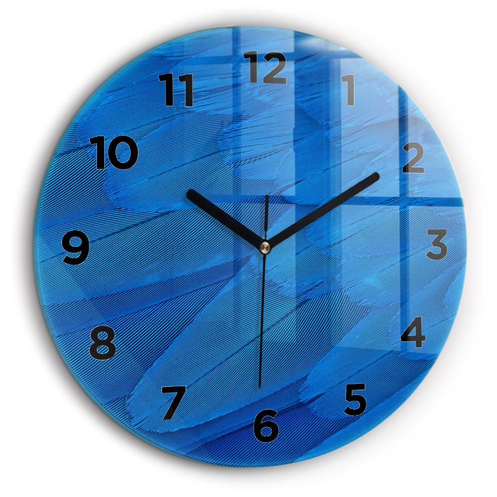 Plume d'oiseau Horloge ronde en verre 60 cm