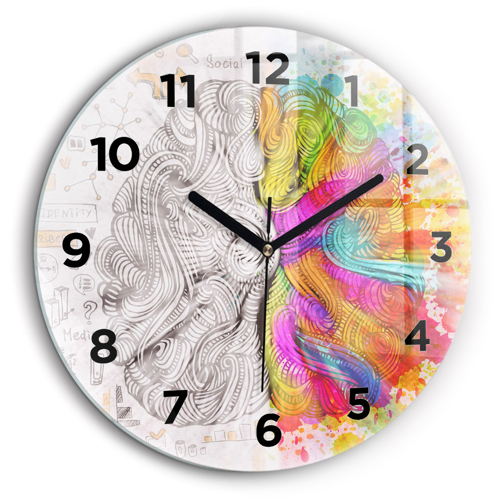 Cerveau abstrait Horloge ronde 60 cm