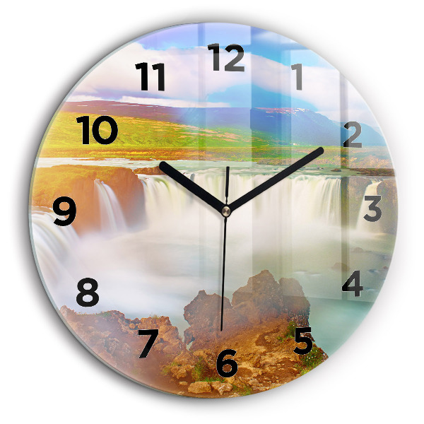 Godafoss en Islande Horloge ronde murale 60 cm